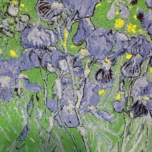 Vincent Van Gogh Iris Painting Embroidered Blue Art Sweatshirt Size XL 1X NWOT - Picture 10 of 12
